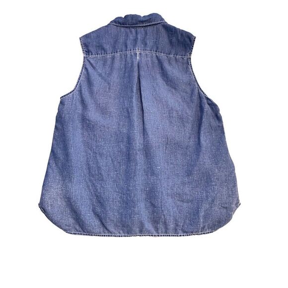 Tommy Bahama Women Sea Glass Breezer Top Blue 100% Linen Size Large Summer - Picture 4 of 12